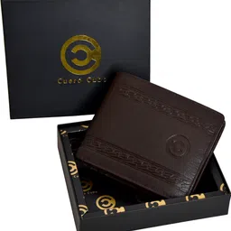 cuero cubo Men Formal, Casual, Ethnic, Evening/Party Brown Genuine Leather RFID Wallet - Mini-picture-28