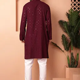 jompers Men Viscose Rayon Kurta Pyjama Set image 2