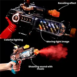 toybot Smoke Effect Spray Toy Gun with Shooting Sound, Recoil & Moving Light Image Slingshots image 2