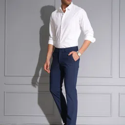 locomotive Men Slim Fit Self Design Cut Away Collar Formal Shirt image 3