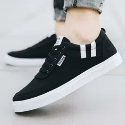 xtoon Black canvas shoes for men's Casuals For Men image 3