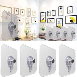 redcarp 20 pcs adhesive 6mm nail wall hook for hanging photo frame, wall clock, Hook 20 image 4