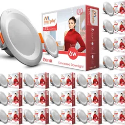 murphy Cona 6W Round Led Panel Conceal Down Light (Cool White, Pack of 20) Ceiling Light Ceiling Lamp image 1