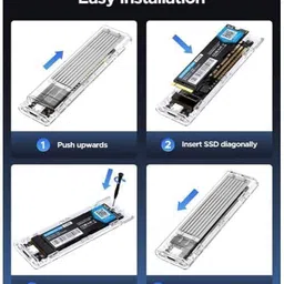 ULTRABYTES M.2 SSD Enclosure NVMe to USB-C 3.1 Gen2 External Toolless Transparent 2.5 inch M.2 NVME SSD Enclosure image 3