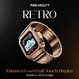 Fire-Boltt Retro 39.1mm (1.54) Display, Bluetooth call, Voice Assistance, Steel Straps Smartwatch image 2