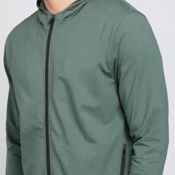 park avenue Men Full Sleeve Solid Hooded Sweatshirt image 5