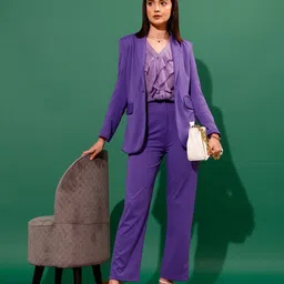 street9 Women Solid Double Breasted Casual Blazer image 2