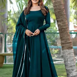 jakhifashion Solid Georgette Stitched Anarkali Gown-picture-21