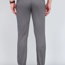 parx Men Slim Fit Grey Cotton Blend Trousers image 3