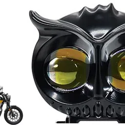 royal auto mart OWL Shape Fog Yellow-White with Flash light 9V-60V 20W CB350 RS Headlight Motorbike LED for Honda (12 V, 20 W)-picture-21