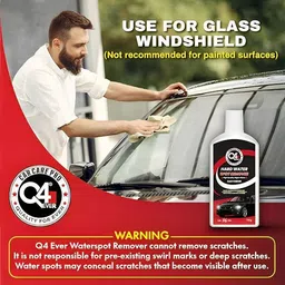 q4ever Q4 EVER Auto Care Glass Polish Hard Water Spot Remover (4 Items Pack Cream) Liquid Vehicle Glass Cleaner image 5