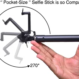 ZOBAK Extendable Wired Monopod Selfie Stick with Aux Wire and Tripod Holder Cable Selfie Stick (NO Bluetooth Remote) Cable Selfie Stick image 3