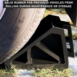 ladwa Rubber Wheel Chock Wheel Stopper Movable Heavy Duty Solid Rubber for Prevents Vehicles from Rolling During Maintenance or Storage (Pack of 1) Wheel Chock image 5