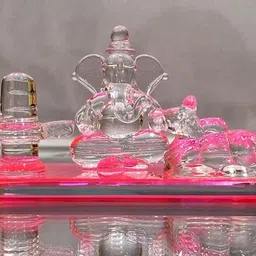 ourvic Lord Shiv Nandi Ganesh Glass Statue Decorative Showpiece - 7 cm-picture-11