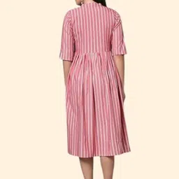 rangrasiya Women A-line Pink Midi/Calf Length Dress image 2