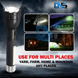 daily needs shop 50W Super Bright 2 In 1 Long Range Torch With Rechargeable battery Torch image 5