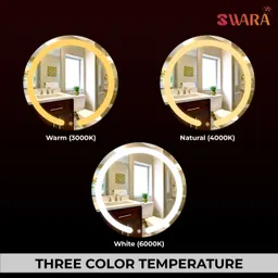 flipkart perfect homes Round Wall Mirror with touch sensor & Light for wall Size 24" X 24" Bathroom Mirror image 5