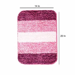 saral home Pink Geometric Microfibre 20x14 Inches Anti Skid Bath Mats (Set of 2) image 3