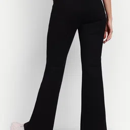 broadstar Women Flared Black Lycra Blend Trousers image 3