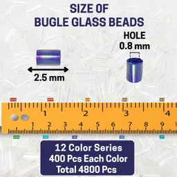 indikonb Multicolour 2.5mm Cutdana Beads for Aari & Embroidery Work image 2