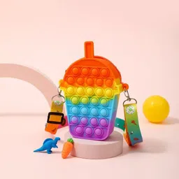 barbarik Silicone Small Purse Tea Cup Popit Purse Crossbody Bag for Kids Tea cup Art Artificial Leather Pencil Box-picture-32