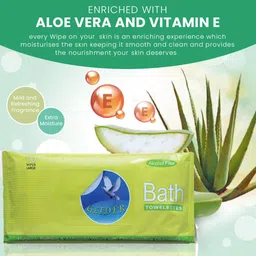 glider Bed Bath Wipes, Enriched with Aloe Vera and Vitamin E ( Pack of 12 image 2
