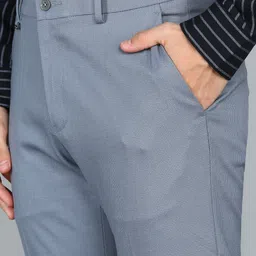 van heusen Men Slim Fit Grey Polyester Trousers image 5