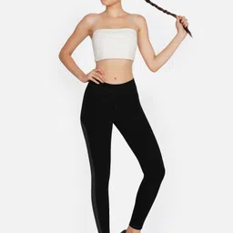 koolest fashion Color Block Women Black Tights image 5