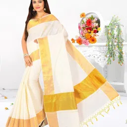 saran Printed Kasavu Pure Cotton Saree-picture-21