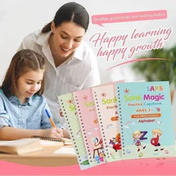 little finds Sank Magic Practice Copybook 4 BOOK +10 REFILL+ 1 Pen +1 Grip Magic Calligraphy image 4