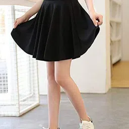 mehrang Women Printed Flared Black Skirt image 4