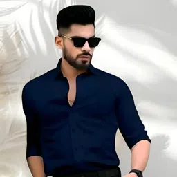 shivay world Men Regular Fit Solid Spread Collar Casual Shirt image 3