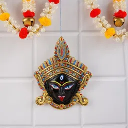 ksb décor Beautiful Maa Kali Face Decorative Showpiece - 5 cm image 4
