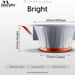 murphy LED 6W BRIGHT Concealed box down light (Cool White , Pack of 15) Ceiling Light Ceiling Lamp image 4