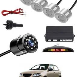 Car Parking Sensors - Set of 4 with Reverse Parking Camera (Silver)-15 Safety of Passengers/Car One Alarm Kit-2213 Parking Sensor-image-75