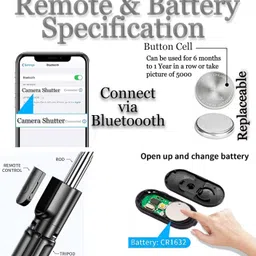 Nextronomy R1L 360 Rotating Portable Selfie Stick Tripod for Smartphones and Vloggers Tripod image 3