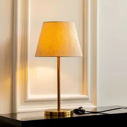 woodtwist Table Lamp LED, Incandescent Standing Modern Antique Brass Finish . Table Lamp image 4