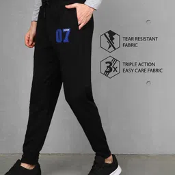 metronaut by flipkart Solid Men Black Track Pants image 2
