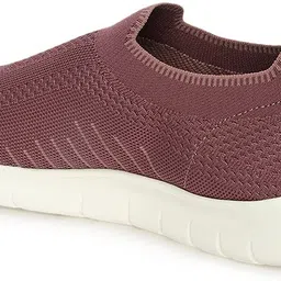 marc loire Women's Wine Woven Design Slip-On Sneakers Walking Shoes For Women image 2