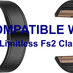 ACM WSM28P22BKGL3730 Pack of 2 Watch Strap Leather Magnetic Silicone 22mm for Fastrack Limitless Fs2 Classic Smartwatch (Black/Gold) Smart Watch Strap-picture-22