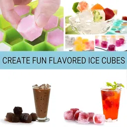 sevya Flexible Honeycomb Shape Mould Chocolate Cake Maker Kitchen Multicolor Silicone Ice Cube Tray image 5