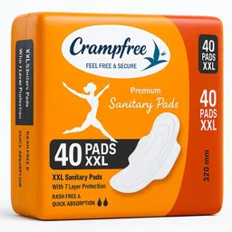 crampfree Premium XXL Sanitary Pads, Pack of 1 (40 units), 320mm for HEAVY FLOW days Sanitary Pad-picture-14