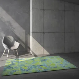 jaipur rugs Green Abstract Wool & Slik 8 ft x 10 ft Hand Knotted Carpet image 1