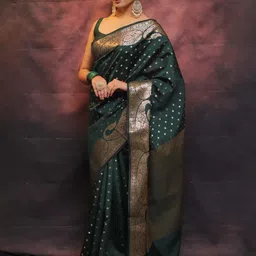 aruxa fashion Printed Kanjivaram Pure Silk, Art Silk Saree image 2