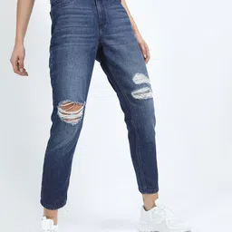 tokyo talkies Women Straight Fit Mid Rise Blue Jeans-picture-24