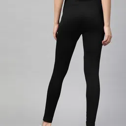 hrx by hrithik roshan Solid Women Black Tights image 3