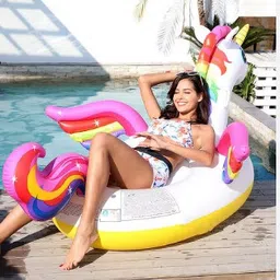 kindertales Magical (IND *3216) Unicorn Ride-On Inflatable Pool Float Inflatable Swimming Safety Tube image 2