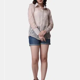 popwings Women Regular Fit Printed Spread Collar Casual Shirt image 5