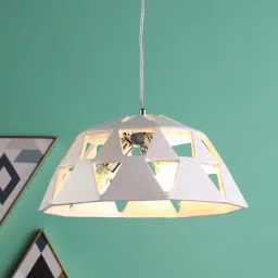 stello Loren White Plastic Hanging Light image 1