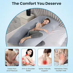 texlux U-Shape Microfibre Solid Pregnancy Pillow Pack of 1 image 2
